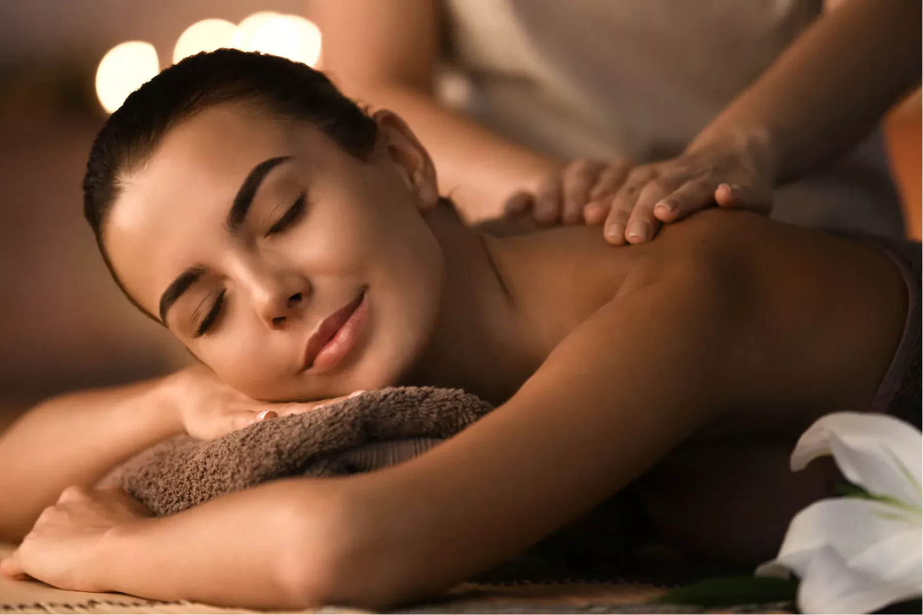 Beautiful woman having massage